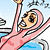 全身タイツで泳ぐ女